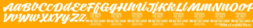 TallcasatboldPersonalUse Font – White Fonts on Orange Background