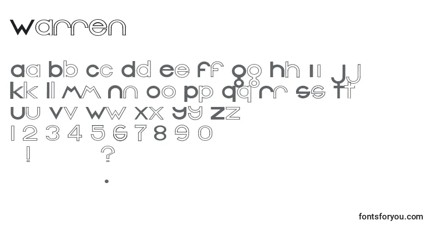 Fuente Warren - alfabeto, números, caracteres especiales