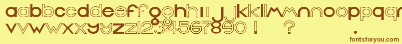 Więcej informacji o czcionce Warren Czcionka Warren – brązowe czcionki na żółtym tle