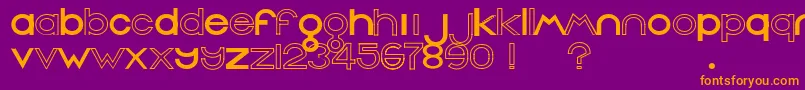 Czcionka Warren – pomarańczowe czcionki na fioletowym tle