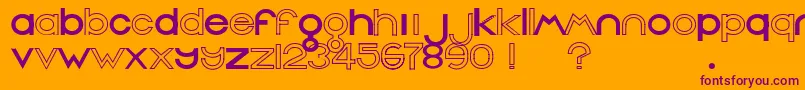 Warren-Schriftart – Violette Schriften auf orangefarbenem Hintergrund