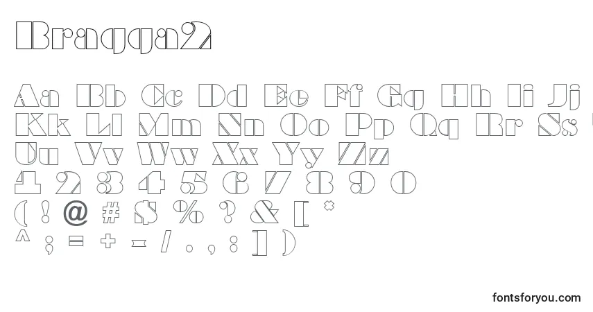 Czcionka Bragga2 – alfabet, cyfry, specjalne znaki