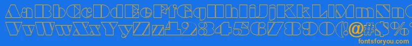 フォントBragga2 – オレンジ色の文字が青い背景にあります。