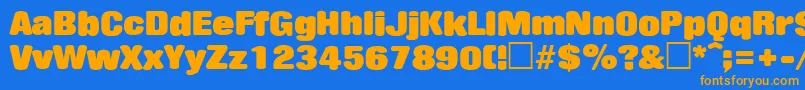 JaggerSf Font – Orange Fonts on Blue Background