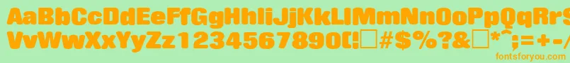 JaggerSf Font – Orange Fonts on Green Background