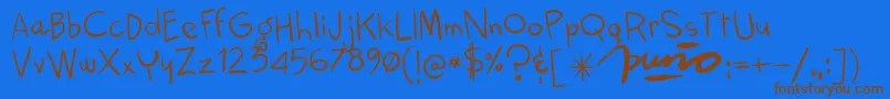 KokekokoLight Font – Brown Fonts on Blue Background
