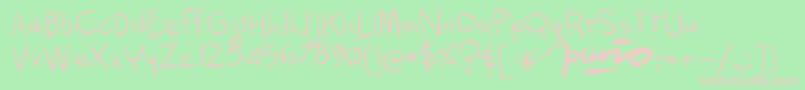 KokekokoLight Font – Pink Fonts on Green Background