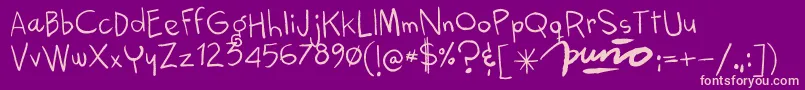 KokekokoLight Font – Pink Fonts on Purple Background