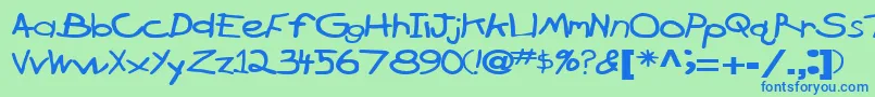 Шрифт BrokenarrowdriveRegularTtext – синие шрифты на зелёном фоне