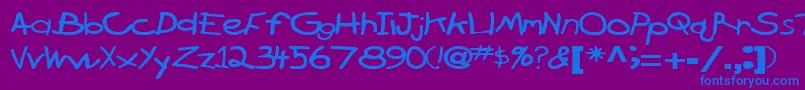 BrokenarrowdriveRegularTtext-Schriftart – Blaue Schriften auf violettem Hintergrund