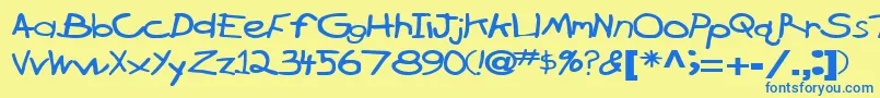 BrokenarrowdriveRegularTtext Font – Blue Fonts on Yellow Background