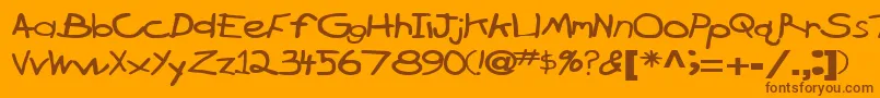 フォントBrokenarrowdriveRegularTtext – オレンジの背景に茶色のフォント