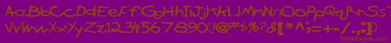 フォントBrokenarrowdriveRegularTtext – 紫色の背景に茶色のフォント