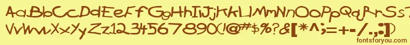 BrokenarrowdriveRegularTtext Font – Brown Fonts on Yellow Background