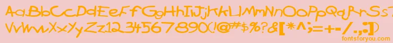 Шрифт BrokenarrowdriveRegularTtext – оранжевые шрифты на розовом фоне