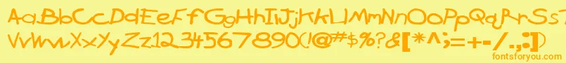 BrokenarrowdriveRegularTtext-fontti – oranssit fontit keltaisella taustalla
