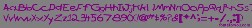 Czcionka BrokenarrowdriveRegularTtext – fioletowe czcionki na szarym tle