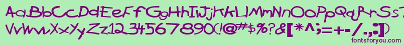 BrokenarrowdriveRegularTtext Font – Purple Fonts on Green Background