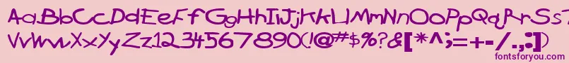 フォントBrokenarrowdriveRegularTtext – ピンクの背景に紫のフォント