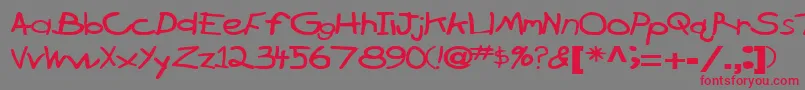 Czcionka BrokenarrowdriveRegularTtext – czerwone czcionki na szarym tle