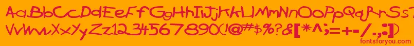 フォントBrokenarrowdriveRegularTtext – オレンジの背景に赤い文字
