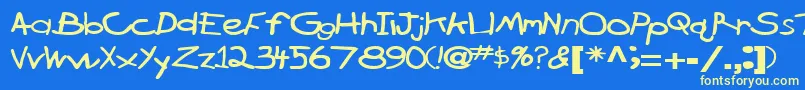 Шрифт BrokenarrowdriveRegularTtext – жёлтые шрифты на синем фоне