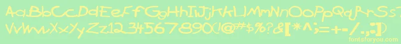 フォントBrokenarrowdriveRegularTtext – 黄色の文字が緑の背景にあります