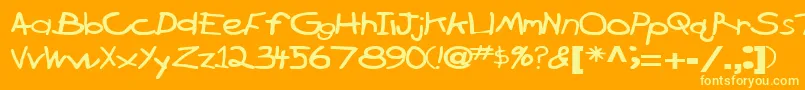 BrokenarrowdriveRegularTtext-Schriftart – Gelbe Schriften auf orangefarbenem Hintergrund