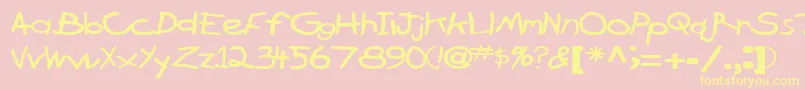 BrokenarrowdriveRegularTtext Font – Yellow Fonts on Pink Background