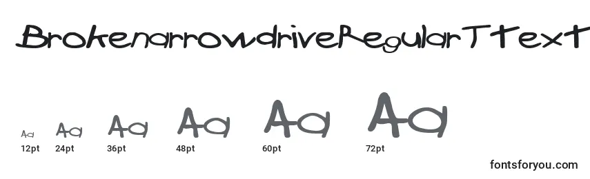 BrokenarrowdriveRegularTtext Font Sizes