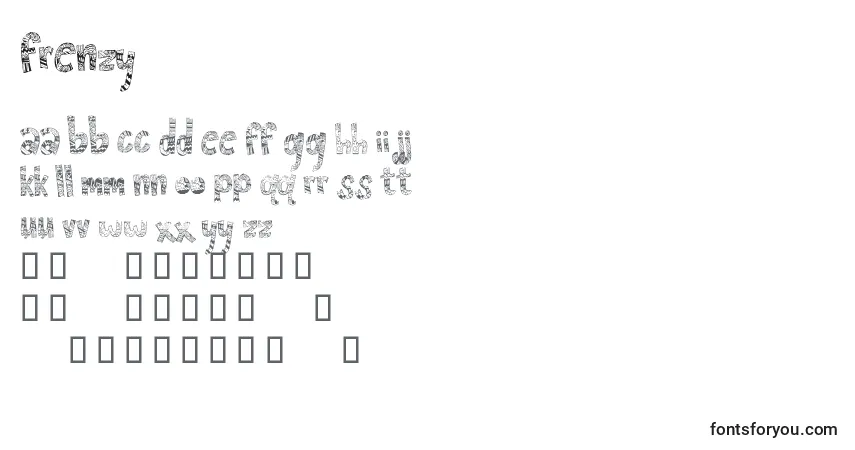 Шрифт Frenzy – алфавит, цифры, специальные символы