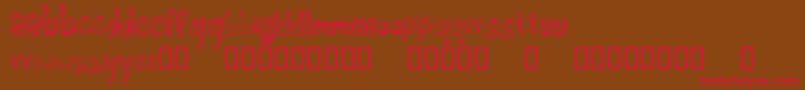 フォントFrenzy – 赤い文字が茶色の背景にあります。