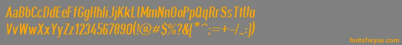 Weitere Informationen zur Giveahootbkobl-Schriftart Giveahootbkobl-Schriftart – Orangefarbene Schriften auf grauem Hintergrund