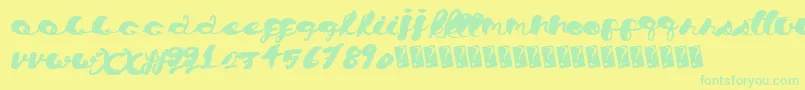 Chronicalscript Font – Green Fonts on Yellow Background