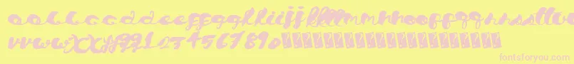 Chronicalscript Font – Pink Fonts on Yellow Background