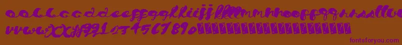 Chronicalscript-Schriftart – Violette Schriften auf braunem Hintergrund