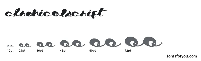 Chronicalscript Font Sizes