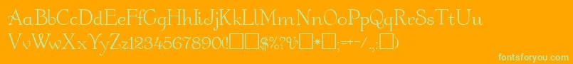 GartonRegular Font – Green Fonts on Orange Background