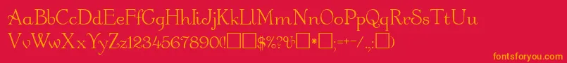 GartonRegular Font – Orange Fonts on Red Background