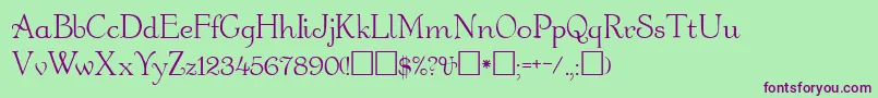 GartonRegular Font – Purple Fonts on Green Background