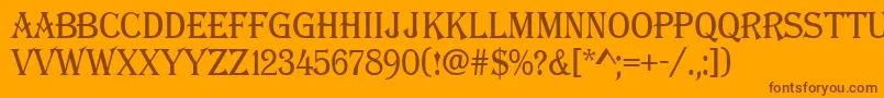 Weitere Informationen zur Algeri8-Schriftart Algeri8-Schriftart – Braune Schriften auf orangefarbenem Hintergrund