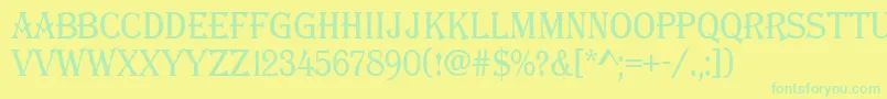 フォントAlgeri8 – 黄色い背景に緑の文字