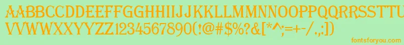 Algeri8 Font – Orange Fonts on Green Background