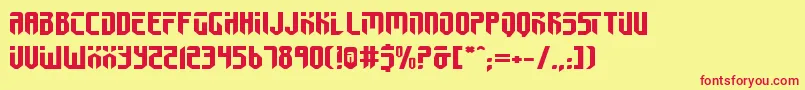 FedyralIiExpanded-fontti – punaiset fontit keltaisella taustalla