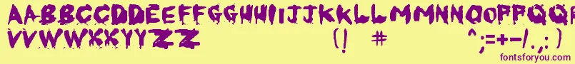 Kornnet.Too.ItTalitm Font – Purple Fonts on Yellow Background