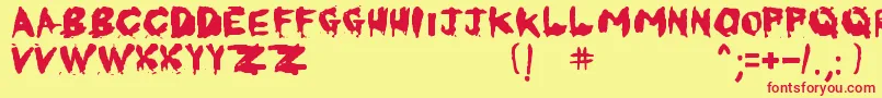 Kornnet.Too.ItTalitm Font – Red Fonts on Yellow Background