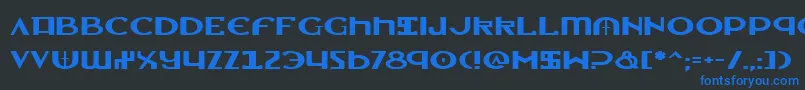 LionheartExpanded Font – Blue Fonts on Black Background