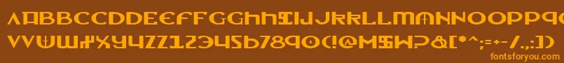 LionheartExpanded Font – Orange Fonts on Brown Background