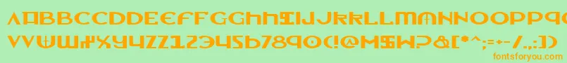 LionheartExpanded-fontti – oranssit fontit vihreällä taustalla