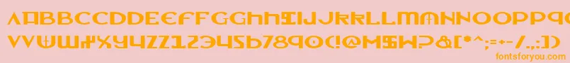 LionheartExpanded-fontti – oranssit fontit vaaleanpunaisella taustalla